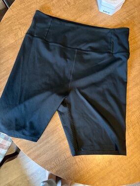 girlfriend collective Black Ribbed High-Waist Bike Shorts